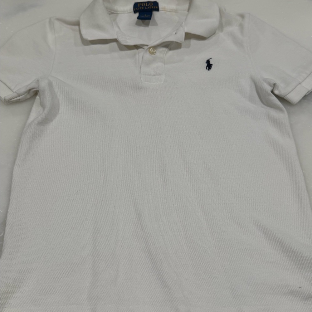 Polo Ralph Lauren Boys White Polo Shirt Size 6 (Stains)